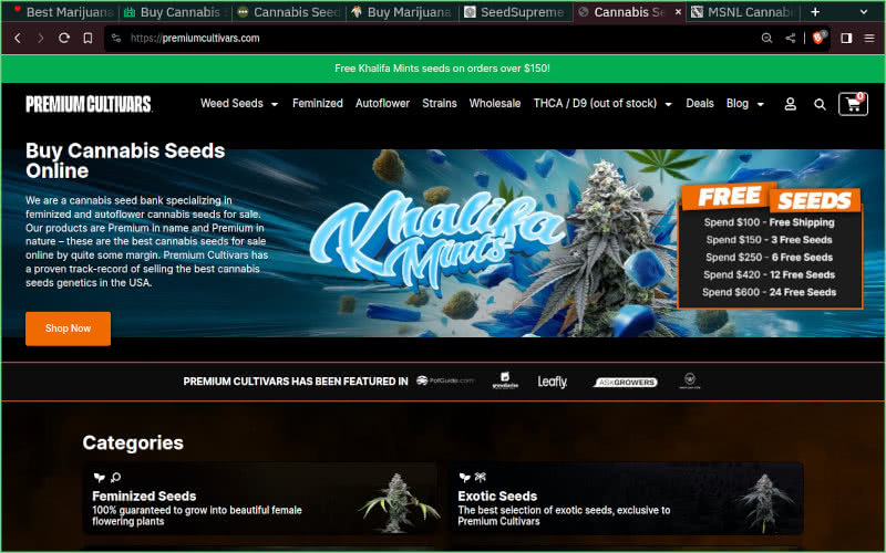 Premium Cultivars website seed bank review
